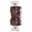 Arrow HartIndustrial Duplex Receptacle, Dual Control, #14-10 Awg 20A 125V, Brown, 2-Pole, TR5362CDB