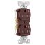 Arrow HartIndustrial Duplex Receptacle, Dual Control, #14-10 Awg 20A 125V, Brown, 2-Pole, TR5362CDB