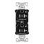 Arrow HartIndustrial Duplex Receptacle, Dual Control, #14-10 Awg 20A 125V, Black, 2-Pole, TR5362CDBK