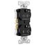 Arrow HartIndustrial Duplex Receptacle, Dual Control, #14-10 Awg 20A 125V, Black, 2-Pole, TR5362CDBK