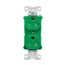 Arrow Hart Heavy-Duty Industrial Duplex Receptacle, #14-10 Awg 20A 125V, Green, Dual, TR5362CDGN