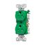Arrow Hart Heavy-Duty Industrial Duplex Receptacle, #14-10 Awg 20A 125V, Green, Dual, TR5362CDGN