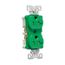 Arrow Hart Heavy-Duty Industrial Duplex Receptacle, #14-10 Awg 20A 125V, Green, Dual, TR5362CDGN