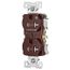 Arrow HartIndustrial Duplex Receptacle, Half Control, #14-10 Awg 20A 125V, Brown, 2-Pole, TR5362CHB