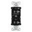 Arrow HartIndustrial Duplex Receptacle, Half Control, #14-10 Awg 20A 125V, Black, 2-Pole, TR5362CHBK