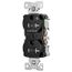 Arrow HartIndustrial Duplex Receptacle, Half Control, #14-10 Awg 20A 125V, Black, 2-Pole, TR5362CHBK
