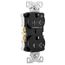 Arrow HartIndustrial Duplex Receptacle, Half Control, #14-10 Awg 20A 125V, Black, 2-Pole, TR5362CHBK