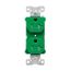 Arrow Hart Heavy-Duty Industrial Duplex Receptacle, #14-10 Awg 20A 125V, Green, Half, TR5362CHGN