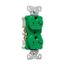 Arrow Hart Heavy-Duty Industrial Duplex Receptacle, #14-10 Awg 20A 125V, Green, Half, TR5362CHGN