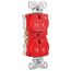 Arrow HartIndustrial Duplex Receptacle, Half Control, #14-10 Awg 20A 125V, Red, 2-Pole, TR5362CHRD