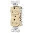 Arrow HartIndustrial Duplex Receptacle, Half Control, #14-10 Awg 20A 125V, Ivory, 2-Pole, TR5362CHV