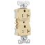 Arrow HartIndustrial Duplex Receptacle, Half Control, #14-10 Awg 20A 125V, Ivory, 2-Pole, TR5362CHV