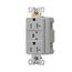 Tvss Receptacle, Led Indicat & Alarm, #14-#10 Awg 20A, 840J, 2 Recept, Gray, Brs, Straight Blade, TR5362GYS