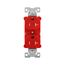 Arrow Hart Heavy-Duty Industrial Duplex Receptacle, #14-10 Awg 20A 125V, Red, TR5362RD