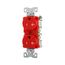 Arrow Hart Heavy-Duty Industrial Duplex Receptacle, #14-10 Awg 20A 125V, Red, TR5362RD