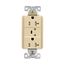 Tvss Receptacle, Led Indicat & Alarm, #14-#10 Awg 20A, 840J, Ivory, Straight Blade, TR5362VS