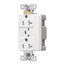 Tvss Receptacle, Led Indicat & Alarm, #14-#10 Awg 20A, Bk & Sd Wire, 840J, White Straight Blade, TR5362WS