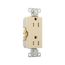 Heavy-Duty Industrial Duplex Receptacle, #14-10 Awg 15A 125V, Ivory, TR6252V-BOX