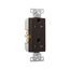 Heavy-Duty Industrial Duplex Receptacle, #14-10 Awg 20A 125V, Brown, TR6352B-BOX