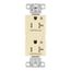 Commercial Duplex Receptacle, Dual Control, #14-10 Awg 20A 125V, Almond, 2-Pole 3-Wire, TR6352CDA