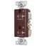 Commercial Duplex Receptacle, Dual Control, #14-10 Awg 20A 125V, Brown, 2-Pole 3-Wire, TR6352CDB