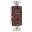 Commercial Duplex Receptacle, Dual Control, #14-10 Awg 20A 125V, Brown, 2-Pole 3-Wire, TR6352CDB