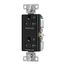 Commercial Duplex Receptacle, Dual Control, #14-10 Awg 20A 125V, Black, 2-Pole 3-Wire, TR6352CDBK