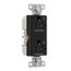 Commercial Duplex Receptacle, Dual Control, #14-10 Awg 20A 125V, Black, 2-Pole 3-Wire, TR6352CDBK