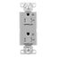 Commercial Duplex Receptacle, Dual Control, #14-10 Awg 20A 125V, Gray, 2-Pole 3-Wire, TR6352CDGY