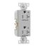 Commercial Duplex Receptacle, Dual Control, #14-10 Awg 20A 125V, Gray, 2-Pole 3-Wire, TR6352CDGY