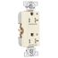 Commercial Duplex Receptacle, Dual Control, #14-10 Awg 20A 125V, Light Almond, 2-Pole 3-Wire, TR6352CDLA