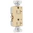 Commercial Duplex Receptacle, Dual Control, #14-10 Awg 20A 125V, Ivory, 2-Pole 3-Wire, TR6352CDV