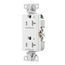 Commercial Duplex Receptacle, Dual Control, #14-10 Awg 20A 125V, 2-Pole 3-Wire, TR6352CDW