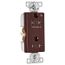Commercial Duplex Receptacle, Half Control, #14-10 Awg 20A 125V, Brown, 2-Pole 3-Wire, TR6352CHB