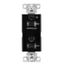 Commercial Duplex Receptacle, Half Control, #14-10 Awg 20A 125V, Black, 2-Pole 3-Wire, TR6352CHBK