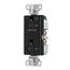 Commercial Duplex Receptacle, Half Control, #14-10 Awg 20A 125V, Black, 2-Pole 3-Wire, TR6352CHBK