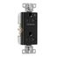Commercial Duplex Receptacle, Half Control, #14-10 Awg 20A 125V, Black, 2-Pole 3-Wire, TR6352CHBK