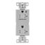 Commercial Duplex Receptacle, Half Control, #14-10 Awg 20A 125V, Gray, 2-Pole 3-Wire, TR6352CHGY