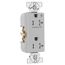Commercial Duplex Receptacle, Half Control, #14-10 Awg 20A 125V, Gray, 2-Pole 3-Wire, TR6352CHGY