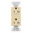 Commercial Duplex Receptacle, Half Control, #14-10 Awg 20A 125V, Ivory, 2-Pole 3-Wire, TR6352CHV