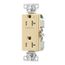 Commercial Duplex Receptacle, Half Control, #14-10 Awg 20A 125V, Ivory, 2-Pole 3-Wire, TR6352CHV