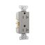Heavy-Duty Industrial Duplex Receptacle, #14-10 Awg 20A 125V, Gray, Impact-Resistant & Back Body, TR6352GY-BOX