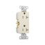 Heavy-Duty Industrial Duplex Receptacle, #14-10 Awg 20A 125V, Light Almond, TR6352LA-BOX