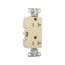 Heavy-Duty Industrial Duplex Receptacle, #14-10 Awg 20A 125V, Ivory, TR6352V-BOX