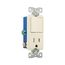 Commercial Combo Switch, Auto-Grnd, #14-#12 Awg 15A 120/277V Switch, 125V Recept, Rocker, Almond, TR7730A
