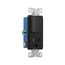 Commercial Combo Switch, Auto-Grnd, #14-#12 Awg 15A 120/277V Switch, 125V Recept, Rocker, Black, TR7730BK