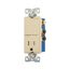 Commercial Combo Switch,Auto-Grnd, #14-#12Awg 15A 120/277V Switch, 125V Recept, Rocker, Ivy, TR7730V