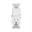Commercial Combo Switch, Auto-Grnd, #14-#12 Awg 15A 120/277V Switch, 125V Recept, Rocker, White, TR7730W