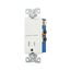 Commercial Combo Switch, Auto-Grnd, #14-#12 Awg 15A 120/277V Switch, 125V Recept, Rocker, White, TR7730W