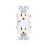 Led Nightlight w/ Duplex Receptacle, #12-#14 Awg 15A, Flush Mount, 120/277V, Light Almond, TR7734LA-BOX
